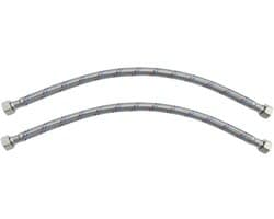 Dailygoods- Aansluitslang Set van 2 - Flexibele Waterslang 400 mm - 3/8" Vrouwelijk - Sanitaire Verbinding - Gevlochten Staallaag - Maximale Druk 1MPa