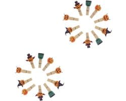 Houten Wasknijpers - Mini Clips - Foto's Ophangen - Natuurlijk Hout - 20 Stuks - Gekleurd