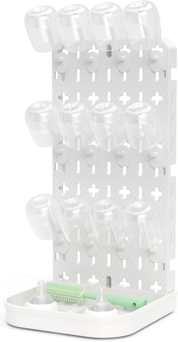 Multifunctioneel Droogrek voor Babyflessen - Afneembare Flessendrogerhouder met 12 Haken en Lade — afbeelding 1