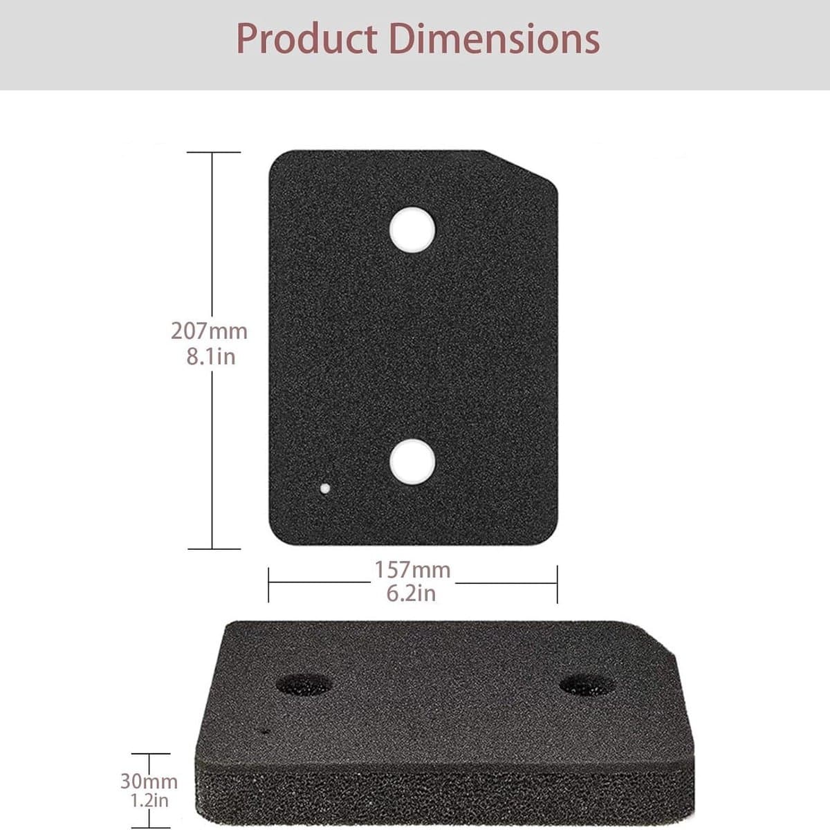 Droger Filter Sponsfilter - Warmtepompdroger - 207 x 157 x 30 mm Droger Pluizenfilter Sponsfilter - voor Wasdrogers - Basisfilter - zwart - 4stuks -geschikt voor Miele T1 Warmtepompdroger — afbeelding 1