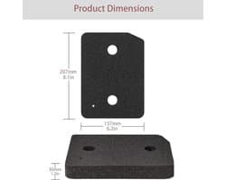 Droger Filter Sponsfilter - Warmtepompdroger - 207 x 157 x 30 mm Droger Pluizenfilter Sponsfilter - voor Wasdrogers - Basisfilter - zwart - 4stuks -geschikt voor Miele T1 Warmtepompdroger
