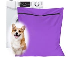 Waszak voor huisdieren - waszakje voor huisdieren - Grote waszakken voor huisdieren - voorkomt dat dierenhaar de wasmachine verstopt - voor honden , katten , paarden , konijnen - paars - 70*80 cm