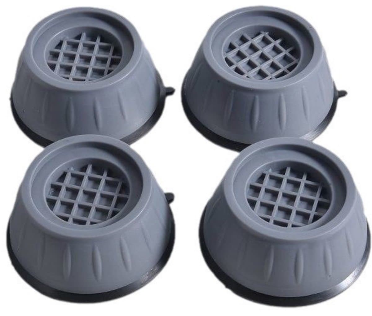 EXCITAT 4 stuks wasmachine voetjes - Met rubberen pads - Schokbestendig - Geschikt voor drogers, koelkasten, bureaus en nachtkastjes — afbeelding 1