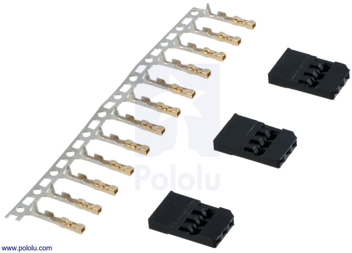Futaba J Connector Pack Female – Voor 3 Servo‑Connectoren – Inclusief Spare Pins pololu-1926 — afbeelding 1