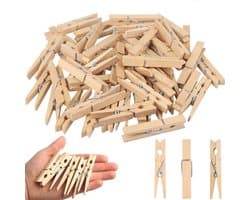 120 stuks mini houten klemmetjes voor decoratie en ophangen