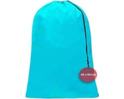 Grote vuile reistas met trekkoord 60 x 90 cm - 120 liter (lichtblauw)