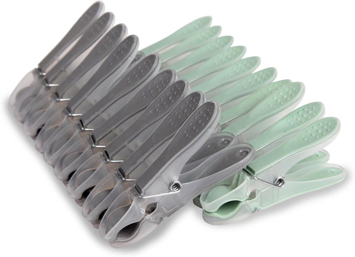 Wasknijperset Kunststof - Huishoudklemmen Stabiliteit - Kleding Ophangen - Sterke Klemkracht - 80 Stuks - Antracietgroen — afbeelding 1
