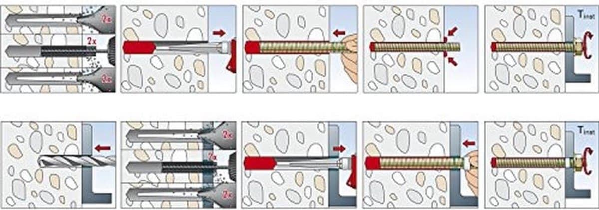 Ankerstang M12 x 210 mm, Verzinkt Staal, Geschikt voor Injectiemortel, 10 Stuks — afbeelding 1