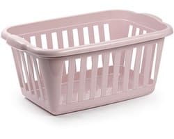 Plasticforte Wasmand - roze - kunststof - 40 liter - 60 x 40 x 26 cm - manden voor wasgoed - huishouden- opbergmand