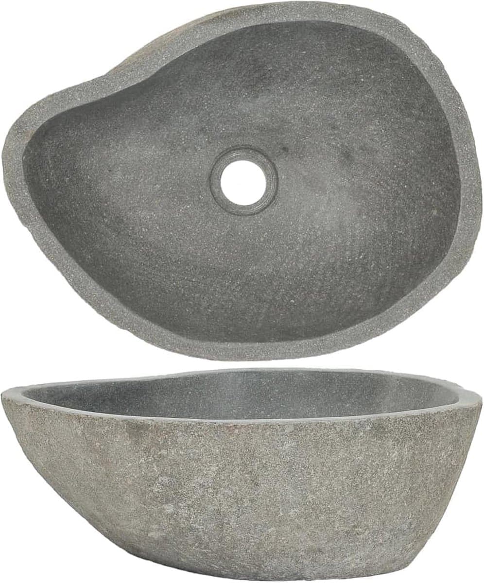 Ovale Riviersteen Wastafel 37-46 cm - Stijlvolle Badkamer Gootsteen — afbeelding 1