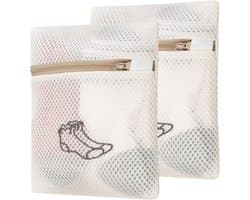 Wasmachine waszakken set van 2, mesh netzakken voor delicate kleding, ondergoed, sokken en beddengoed, 18 x 20 + 40 x 50 cm