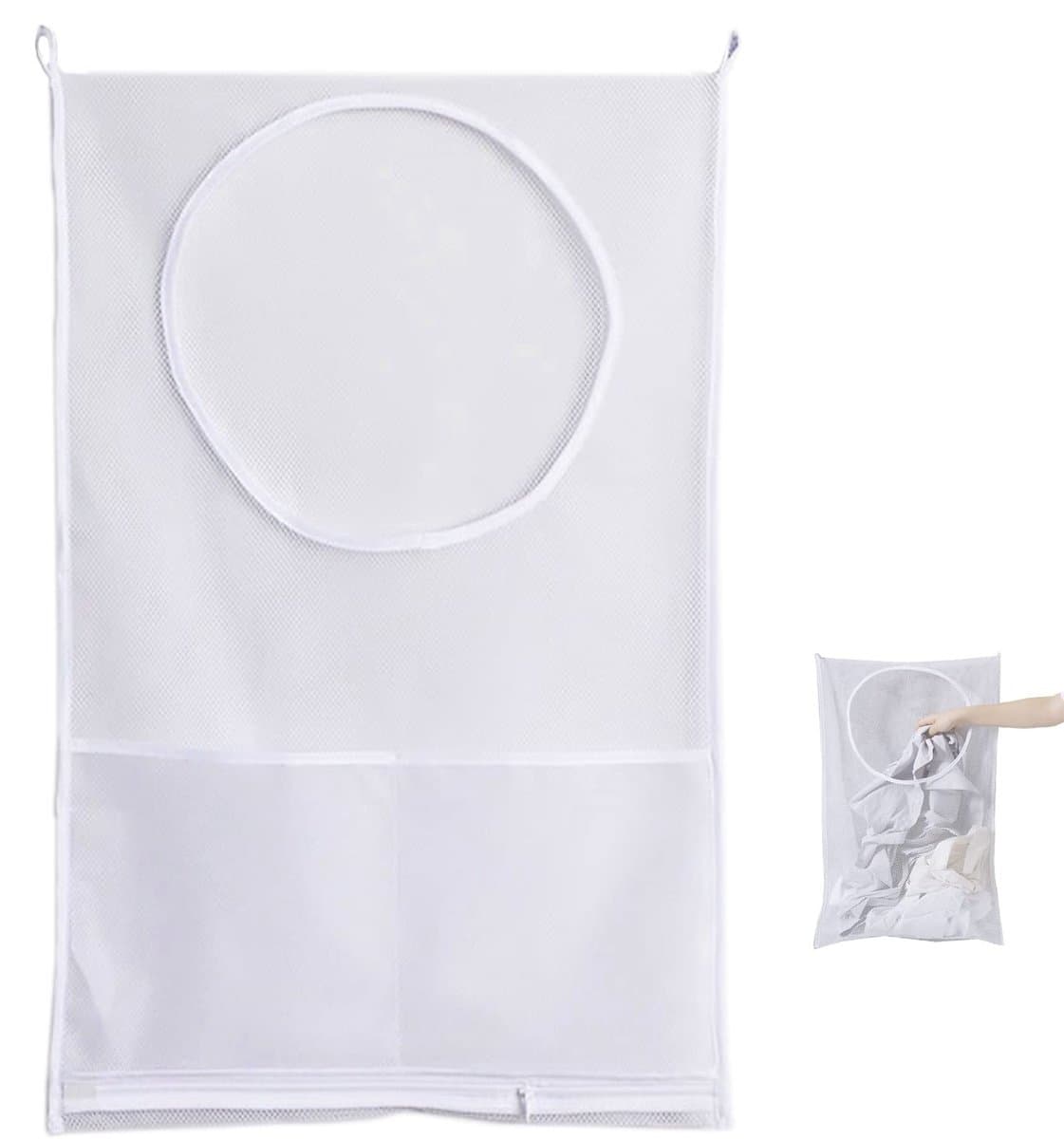 JHUBERS- Wasmand met deksel - Wasmand 3 vakken - Wassorteerder - Waszakken - Waterdicht - Ruime capaciteit 77x50cm - Waszak — afbeelding 1