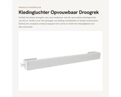 Dailygoods- Kledingluchter 60 cm - Wandgemonteerd - Opvouwbaar - Multifunctioneel - Ruimtebesparend - Premium materiaal - Wasdroogrek