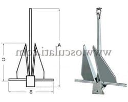 Danforth Anker - Scheepsanker Vaste Grond - Boot Stabiliseren - Hoge Houdkracht - 20 kg - Grijs