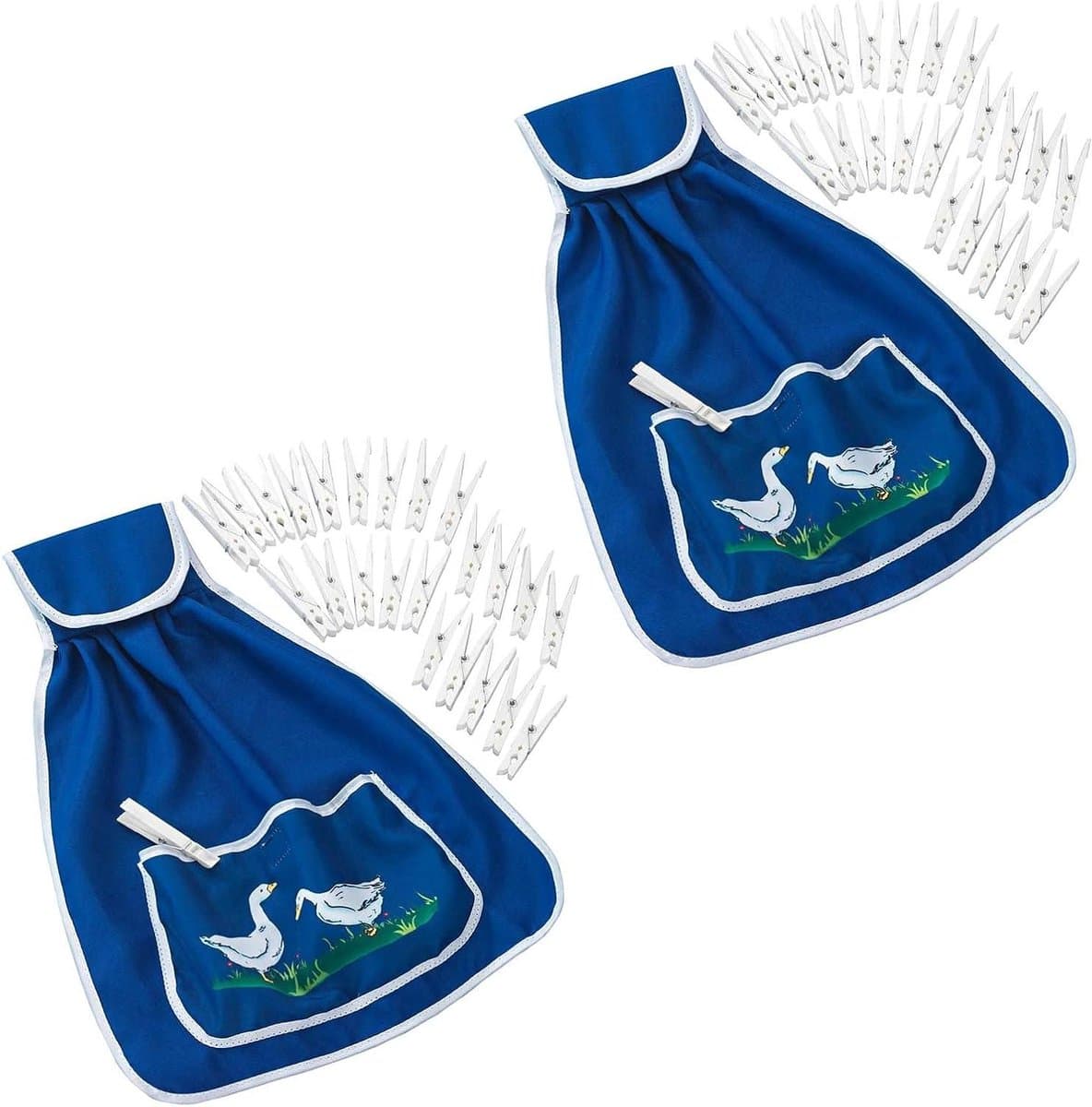 Wasknijperzakken met knijpers - Knijperhouder set - Wassen en drogen - Met handige lus - 335 x 45 cm - Donkerblauw — afbeelding 1