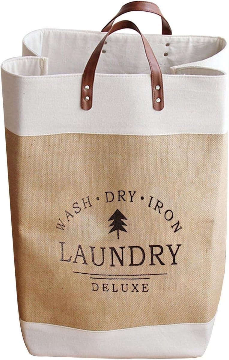 PolkaHome Wasmand Met Grote Capaciteit, Draagbare Vuile Kledingmand, Speelgoedopbergmand, Huishoudelijke Wasmanden Met Draagbaar Handvat, Huisorganisatie En Opslagbenodigdheden Voor Badkamer Slaapkamer Woonkamer Slaapzaal, Woondecoratie,wassorteerder — afbeelding 1