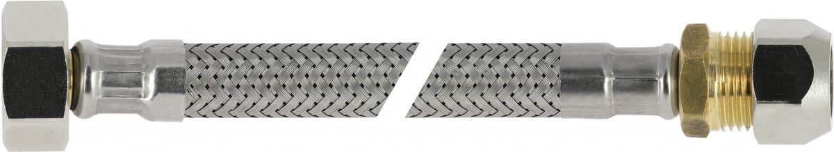 RVS flex. aansluitleiding 35cm 3/8bi.x 12mm. knel — afbeelding 1