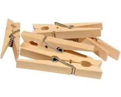 Benson Wasknijpers - 72x stuks - XXL - natuurlijke houtkleur - stevig ontwerp - 10 cm — afbeelding 1