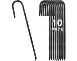 Zware Grondankers voor Trampoline en Tent - 40 cm, Set van 10, Gegalvaniseerde Haken, Tuinpinnen en Stabiliteitsankers voor Camping en Buitenactiviteiten
