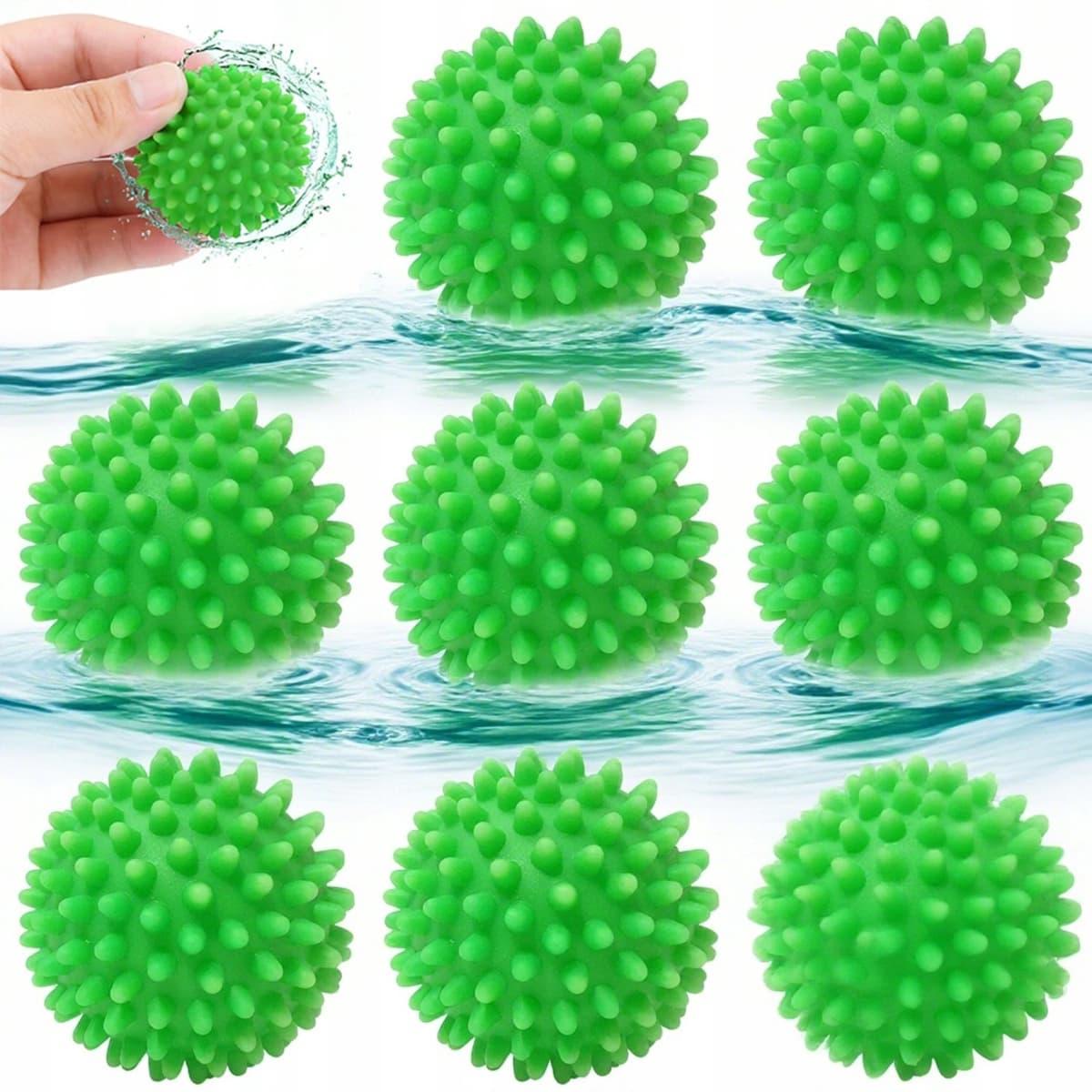 8x Wollen Droogballen voor Wasgoed - Zacht en Snel Drogen — afbeelding 1