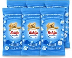 6 x Robijn – Droogtrommeldoekjes – Morgenfris - 20 Doekjes - Voordeelverpakking - 6 stuks