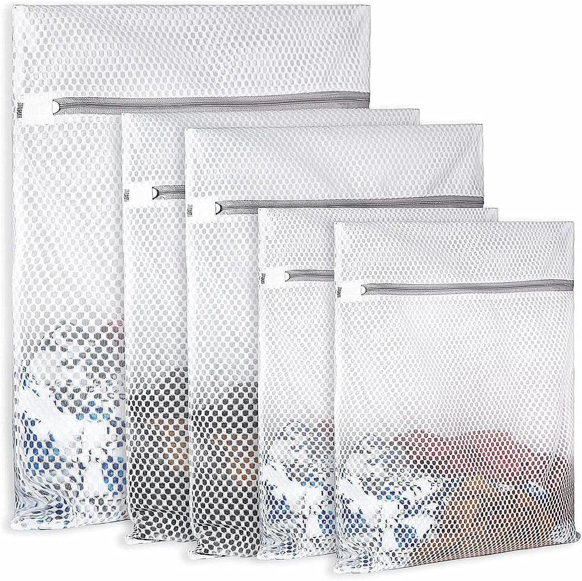 Delicate Waszakken voor Verzorging van Kleding, Honingraat Design, Set van 3 in Diverse Maten voor Wassen en Bescherming — afbeelding 1