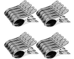 Towel Clips, 20-Piece Clothespins, Strong Clips, Stainless Steel Clothespins for Drying Clothes, Beach Towels, Bath - ShopVlot