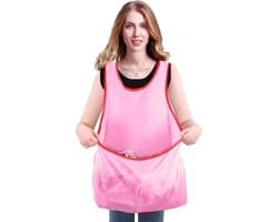 WasSchort met Grote Zak - Roze - Ideaal voor Transporteren van Nat Wasgoed - Handig voor Tuinieren - ShopVlot