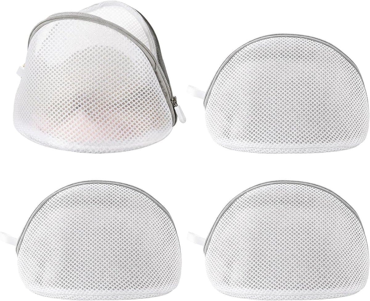 Wasnetjes voor bh's - halfrond 18 x 16 cm - fijnmazig polyester - beschermt tegen vervorming en haken - ShopVlot — afbeelding 1