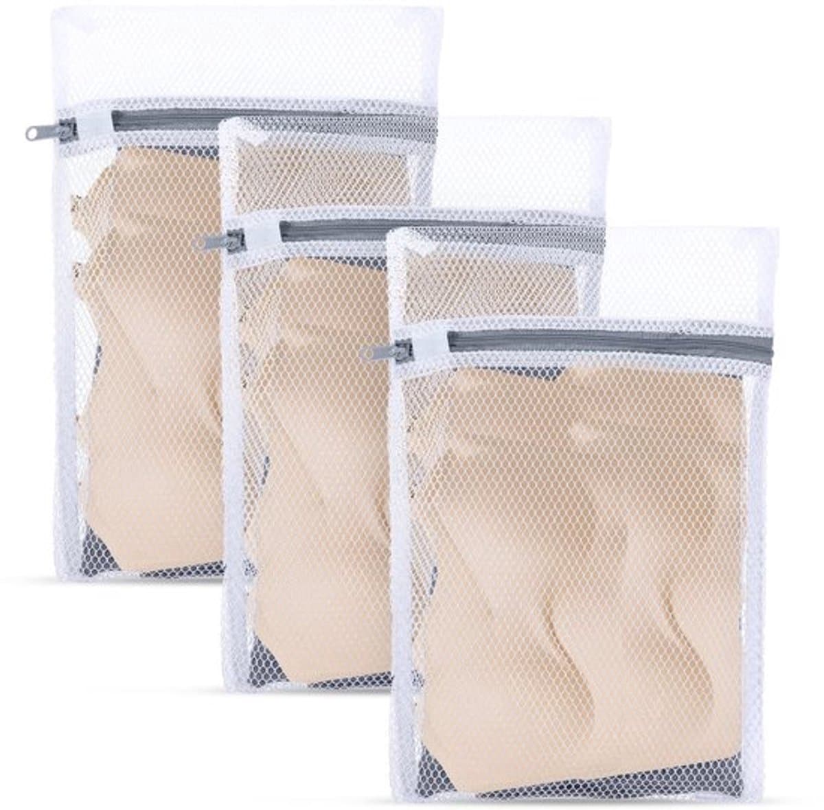 Waszak - Netwaszakken - Ideaal voor delicate was - 30x20 cm en 40x30 cm - Polyester - Geschikt voor ondergoed en babykleding - 4 stuks — afbeelding 1