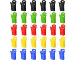 Thijox - 30 Sokkenklemmen geschikt voor Wasmachine en Droger - Duurzame Sokkenclips met Haak - Kousenhouder in 5 Kleuren - Perfecte Sokken Organizer