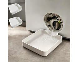 Twee afvoerbakjes voor de wasmachine - 17,8 × 17,8 cm - Afvoerbakje voor de wasmachine - Wateropvangbak - Wit