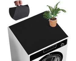 Wasmachinehoes - 60*60 cm - Wasmachine Beschermer - Antislip beschermhoes - Wasmachine Droger Mat - Vloerbeschermmat - Wasmachine Overtrek - Wasmachine Coating - mat - voor wasmachine, droger, keuken, badkamer en campers - zwart