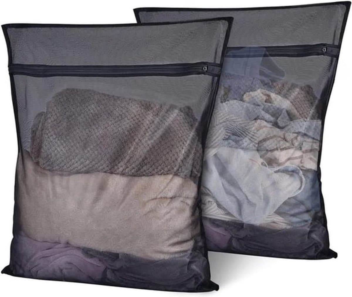 Waszak - 3 stuks - Met ritssluiting - Voor beha, schoenen, sokken - Ondergoed - Babykleding - Hemd - Trui - 60 x 60 cm - Geschikt voor wasmachine — afbeelding 1
