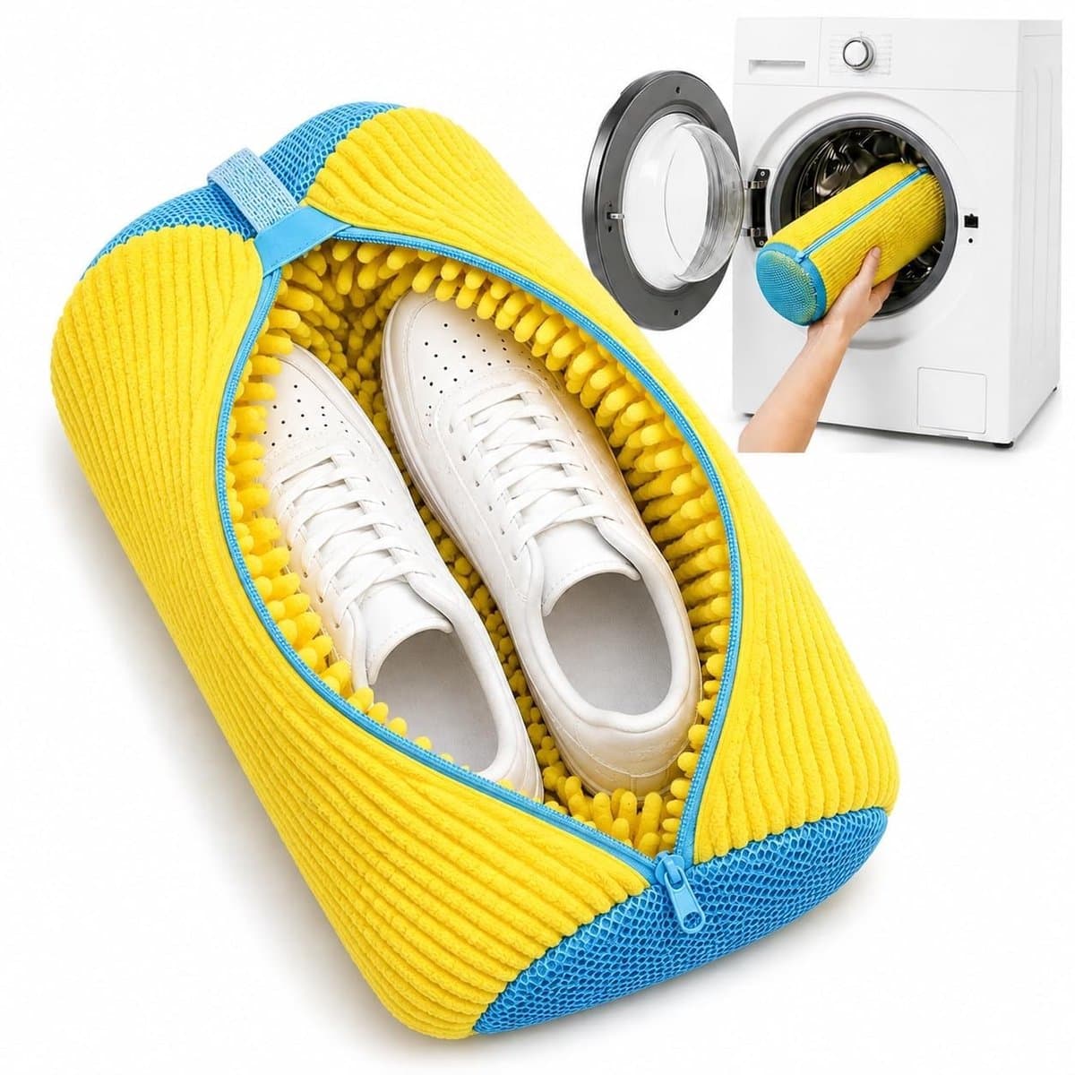 Schoenenwaszak voor wasmachine - Chenille, Geel — afbeelding 1