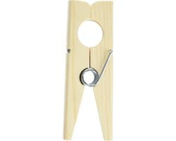Houten Knijper - Grote Klem - Huishoudelijk Gebruik - Duurzaam Materiaal - 14 cm - Beige