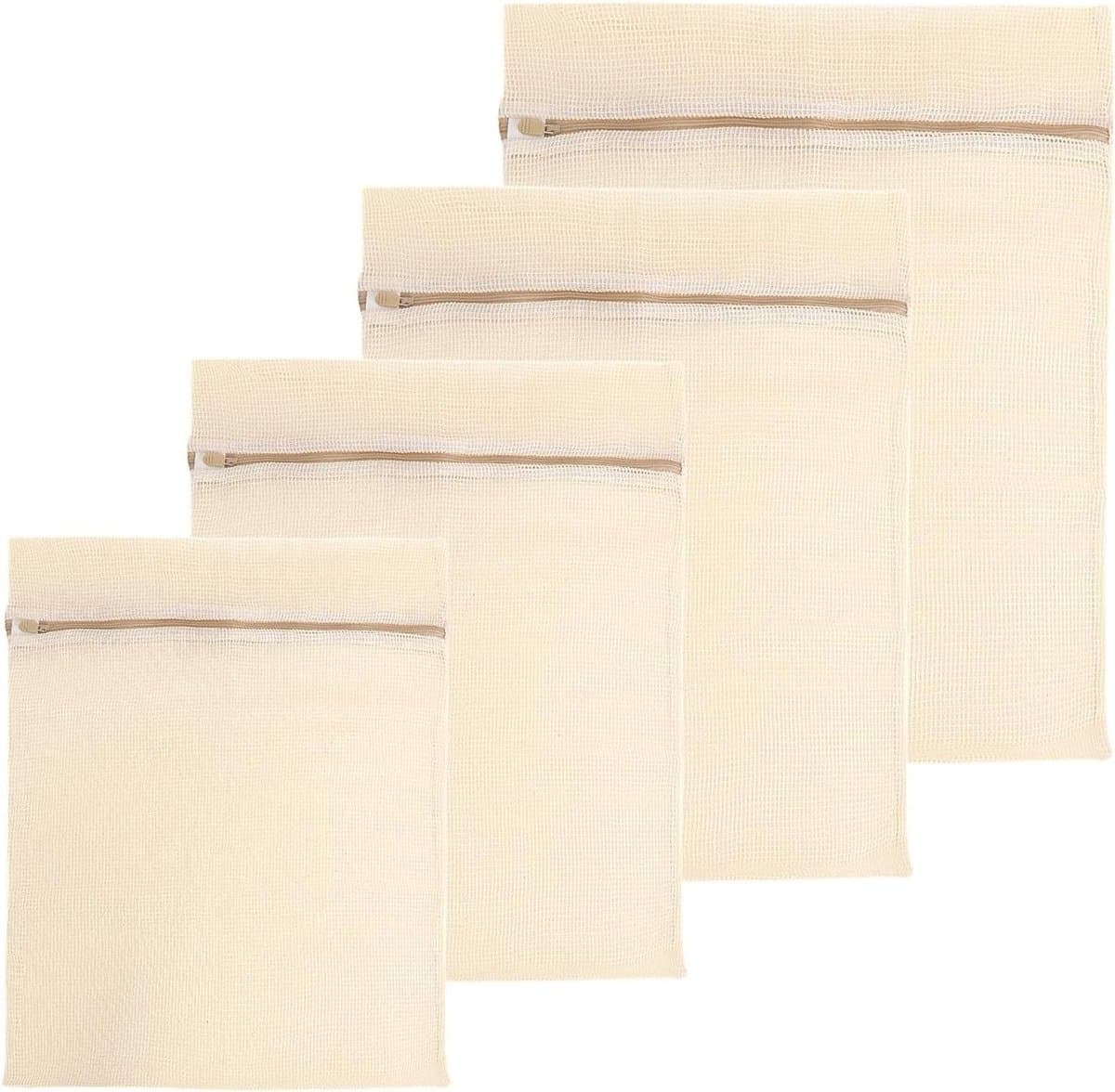 Premium Katoenen Wasnetten Set van 4 - Ideaal voor Ondergoed, Bh's en Delicate Was met Rits, Geschikt voor Wasmachine en Reizen — afbeelding 1