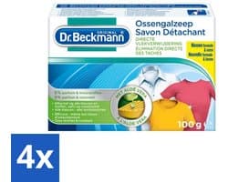 4 x Dr.Beckmann - Vlekkenverwijderaar - Ossengalzeep Met Aloë Vera - Witte en Gekleurde Was - 100g - Vlekkenverwijderaar - Vlekken Uit Kleding - Tapijt Schoonmaken - Meubels Schoonmaken - Aloë Vera