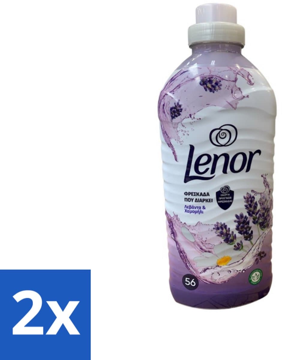 2 x Lenor – Wasverzachter – Lavender & Kamille – 56 Wasbeurten – 1176 ml - Wasverzachter - Lavendel - Kamille - Wasgeur - Wasverzachting — afbeelding 1
