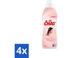 4 x Le Chat Wasverzachter Pure & Soft 40 Wasbeurten 880 ml - Wasverzachter - Hypoallergen - Huidvriendelijk - Wasgoed Verzachter - Babykleding