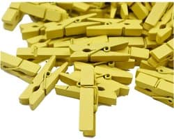 Houten Wasknijpers - Kleine Clips - Foto's Ophangen - Natuurlijk Hout Materiaal - 3.5 cm - Gekleurd
