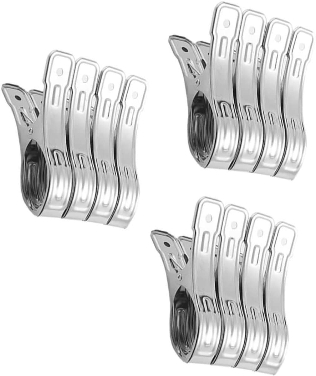 Roestvrijstalen Wasknijpers - Grote Klemmen Stevige Haken - Kleding Drogen - Gladde Randen - 12X3.5X2CM - Zilver — afbeelding 1