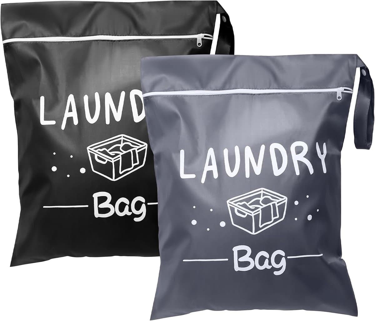 Reiswaszakken Set van 2 - Opvouwbaar - Voor Vuile Kleding - Met Ritssluiting - Ideaal voor op Reis en Thuis — afbeelding 1