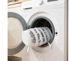 Vissennet Schoenen Wasmachine Tas, Herbruikbare Mesh Gat Waszak voor Wasmachine en Droger, Duurzaam en Grondige Reiniging, Geschikt voor Sneakers & Sportieve Schoenen (Cilinder) - Afmeting 40 x 19 cm