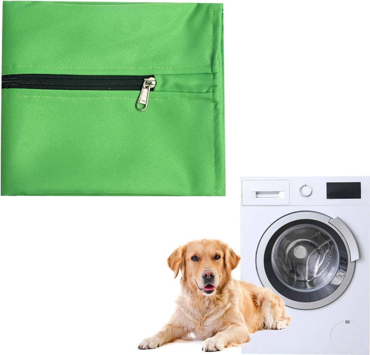Honden en Katten Waszak voor de Wasmachine, Haarverwijderaar, Bescherming tegen Dierenvacht en Vuil (Groen) — afbeelding 1