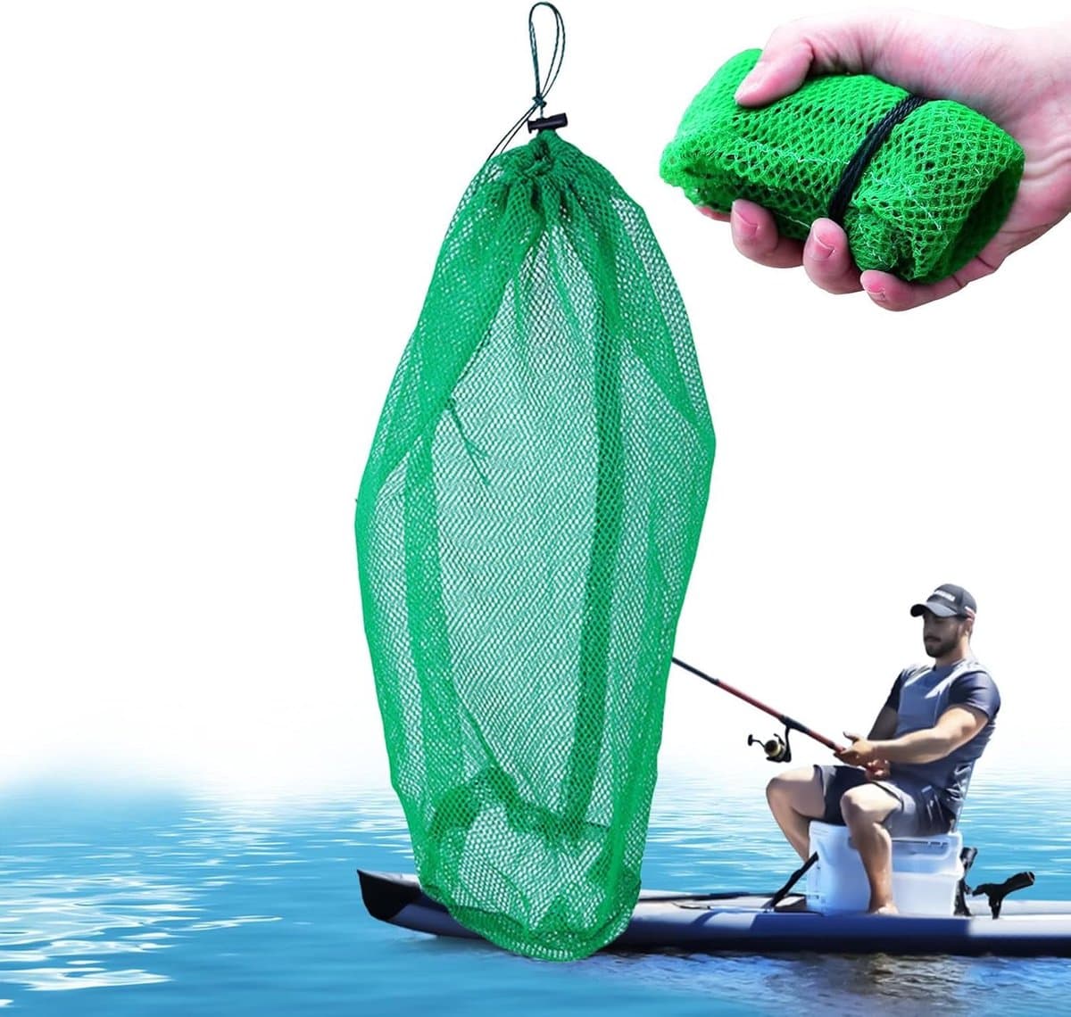 Visnet Tas - Vangnet Opbergtas - Buitenactiviteiten Opslag - Efficiënte Droging - 60x40cm - Groen — afbeelding 1