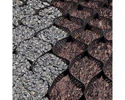Grind Stabilisator - Oprit Raster - Opritten Versterken - Hoge Treksterkte - 3x4m - Zwart