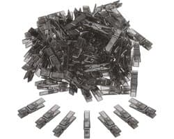 Wasknijpers, 100 stuks mini kleurrijke plastic kledingclips, sterke grip fotoclips voor foto's, hangende kleding, decoratieve ambachten, zwart