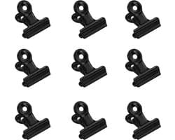 40x Zwarte Metalen Ringclips 22mm - Sterke Bulldog Clips voor Papier, Foto's en Kantoor