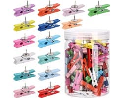 Kleurige Houten Push Pins Clips voor DIY en Creatieve Decoratie